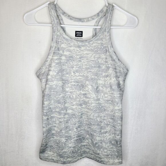 Prana Gray Camo Padded Athletic Tank Top Size Small - Picture 1 of 8